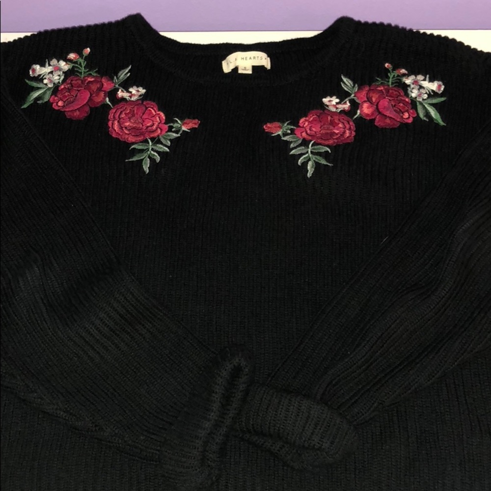 Embroidered Floral Sweater